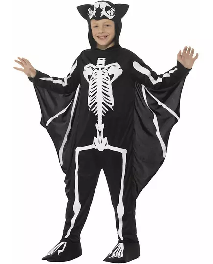 Dětský kostým netopýří kostlivec Halloween, Velikost: 7-9 let (130/143 cm)