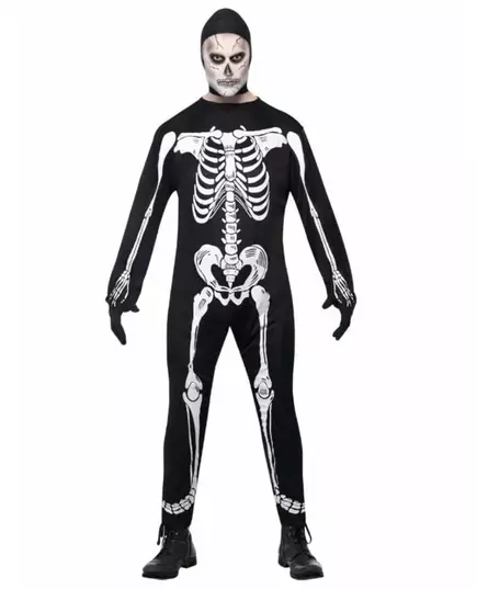 Kostým kostlivce s kapucí pro muže na Halloween, Velikost: Large