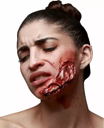 Falešné zranění čelisti (viditelné) pro dospělé Halloween