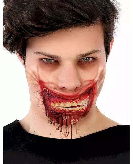 Falešná krvavá jizva na čelisti zombie 24 x 10 cm