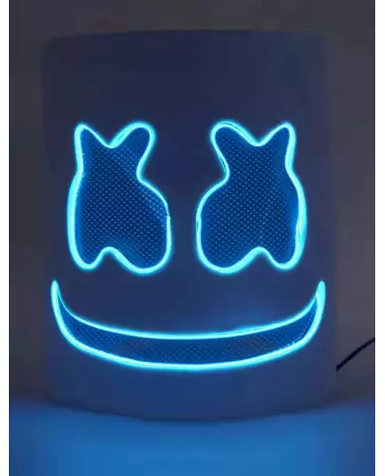 Modrá LED marshmallow DJ maska pro dospělé