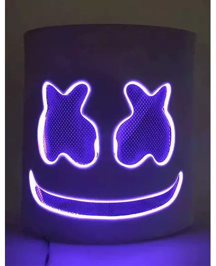 Fialová LED marshmallow DJ maska pro dospělé