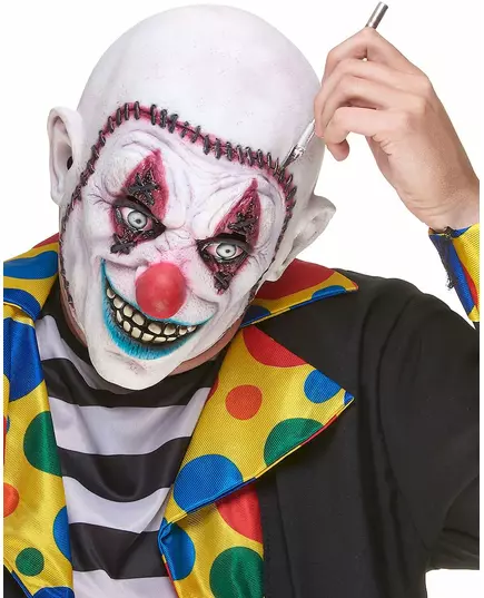 Latexová maska klaun s sešitými ústy (lebka) pro dospělé