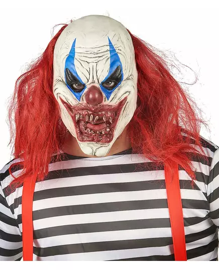 Latexová maska klauna červená/bílá pro dospělé