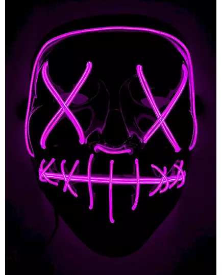 LED maska svítící fuchsiová pro dospělé