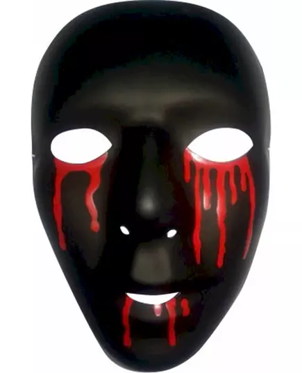 Černá maska se slzami krve pro muže Halloween