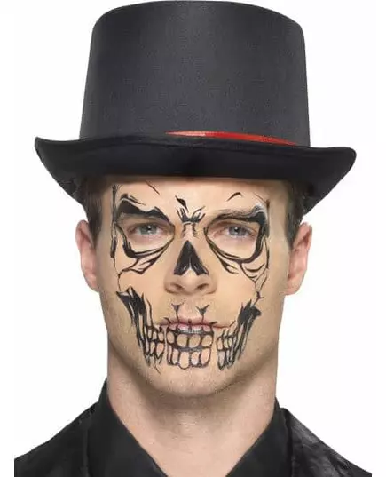 Transfer tetování černá kostra pro dospělé Halloween