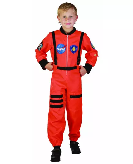 Oranžový astronautský kostým pro chlapce, Velikost: 10-12 let (130-140 cm)