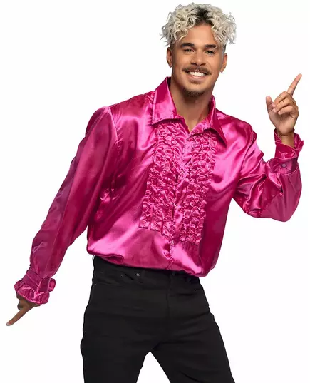 Růžová disco košile pro muže, Velikost: Large (52/54)