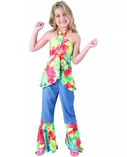 Hippie kostým pro dívku, Velikost: 10-12 let (130-140 cm)