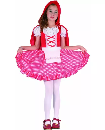 Tradiční kostým Červené Karkulky pro dívky, Velikost: 10-12 let(130-140 cm)