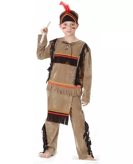 Světle hnědý indiánský kostým pro chlapce, Velikost: 10-12 let (130-140 cm)