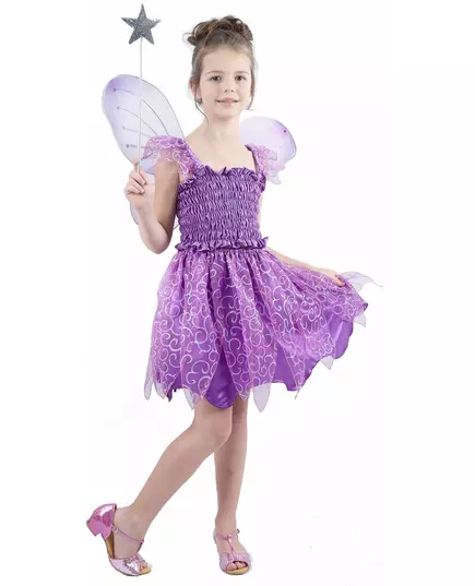 Fialový kostým víly pro dívky, Velikost: 7-9 let (120-130 cm)