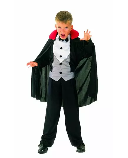 Elegantní upírský kostým pro chlapce Halloween, Velikost: 7-9 let (120-130 cm)