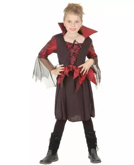 Saténový upírský kostým pro dívky Halloween, Velikost: 7-9 let (120-130 cm)