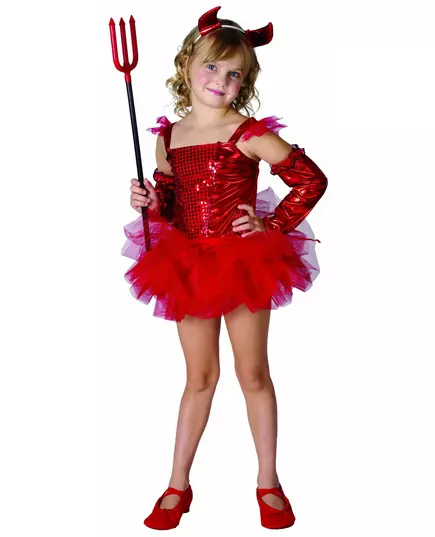 Kostým čertice s tutu pro dívky, Velikost: 10-12 let (130-140 cm)