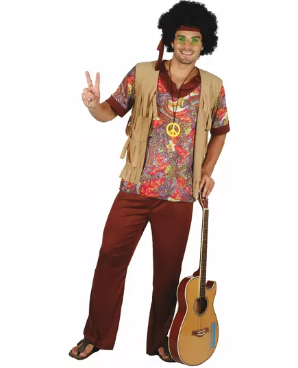 Hippie kostým s červeným vzorem pro muže, Velikost: X-Large