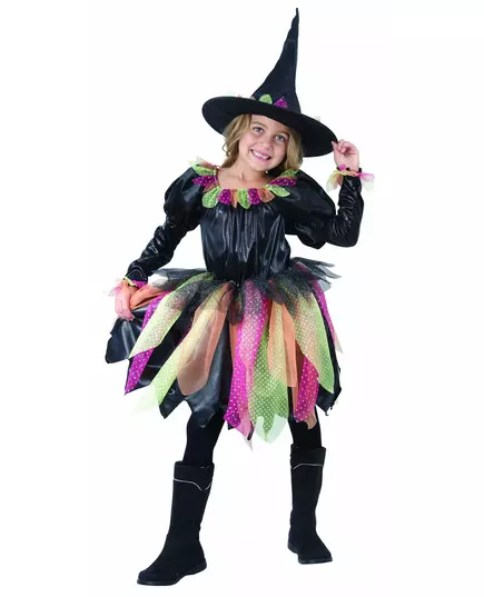 Dětský halloweenský čarodějnický kostým, Velikost: 7-9 let (120-130 cm)