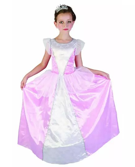 Růžovo-bílý princeznovský kostým pro dívky, Velikost: 7-9 let (120-130 cm)