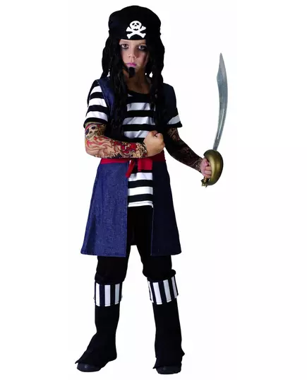 Tetovaný pirátský kostým pro chlapce, Velikost: 7-9 let (120-130 cm)