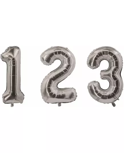 Fóliový balónek číslo stříbrný 85 cm, Velikost: 2