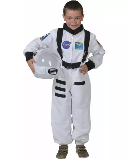 Bílý kostým astronauta pro děti, Velikost: 6-8 let (116 cm)