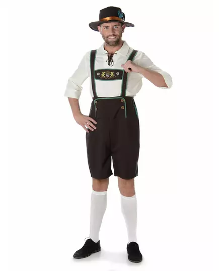 Bavorský kostým hnědé lacláče pro muže, Velikost: X-Large