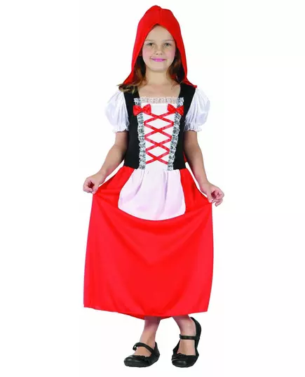 Dlouhý kostým Červené Karkulky pro dívky, Velikost: 7-9 let (120-130 cm)