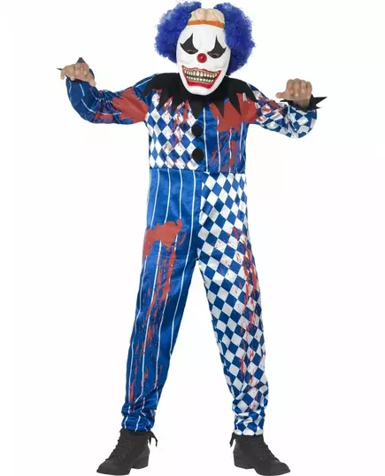 Harlekýnský klaunský kostým pro děti Halloween, Velikost: 10-12 let (145/158 cm)