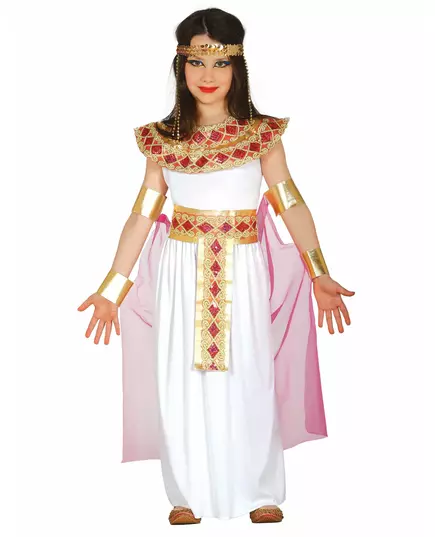 Růžovo-zlatý egyptský kostým pro dívky, Velikost: 9 let (125-135 cm)