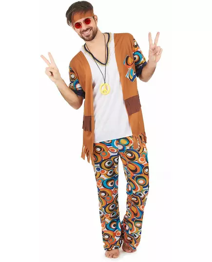Hippie kostým s kulatými vzory pro muže, Velikost: X-Large
