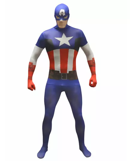 Klasický kostým Captain America Morphsuit pro dospělé, Velikost: X-Large (maximum 190 cm)
