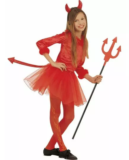 Kostým malého červeného čertíka s tutu pro dívky Halloween, Velikost: 11-13 let(158 cm)
