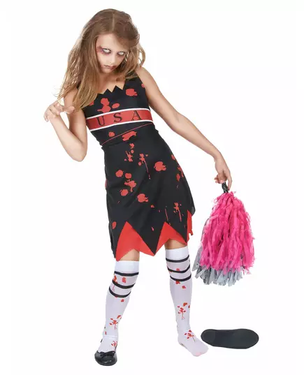Kostým zombie roztleskávačky pro dívky Halloween, Velikost: 13-15 let (XL)