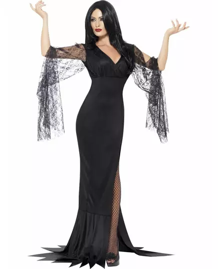 Halloweenský čarodějnický kostým s černou krajkou pro ženy, Velikost: X-Large