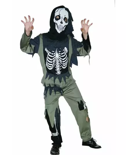Dětský zombie kostým kostlivce, Velikost: 10-12 let (130-140 cm)