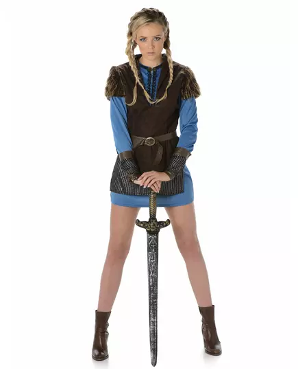 Modrý vikingský kostým pro ženy, Velikost: Medium