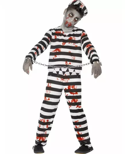 Kostým zombie vězně pro chlapce Halloween, Velikost: 7-9 let (130/143 cm)