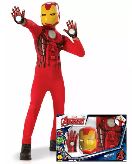 Klasická sada Iron Man s rukavicemi pro chlapce, Velikost: 7-8 let (122 to 128 cm)