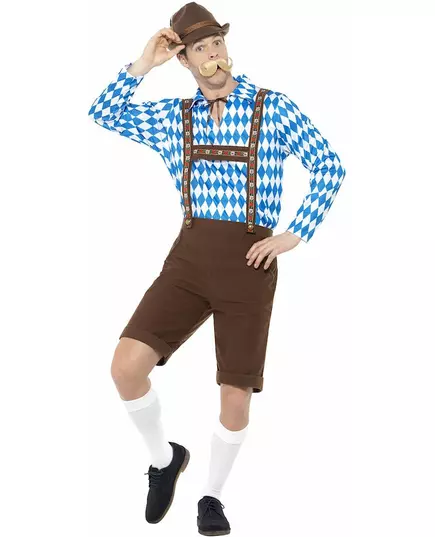 Bavorský kostým modro-hnědý pro dospělé, Velikost: X-Large