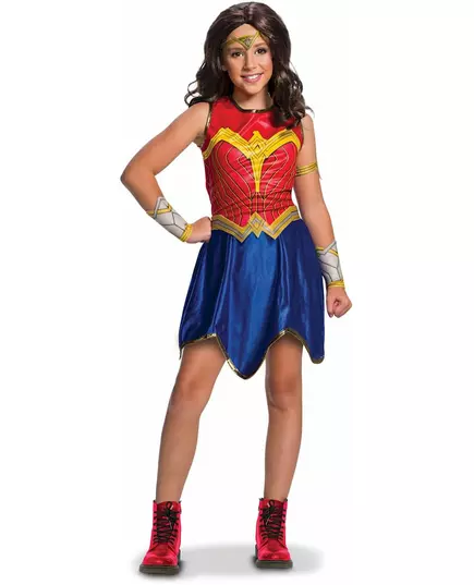 Klasický kostým Wonder Woman Justice League pro dívky, Velikost: 8-10 let (123 to 140 cm)