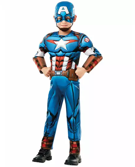 Deluxe kostým Captain America (animovaný seriál) pro chlapce, Velikost: 7-8 let (122 to 128 cm)