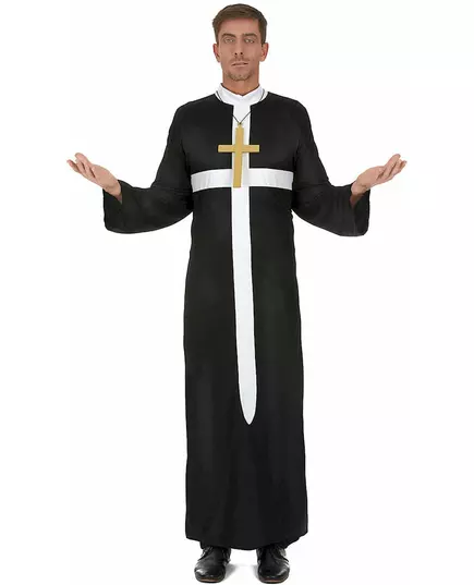 Bílý kněžský kostým s křížem pro muže, Velikost: X-Large