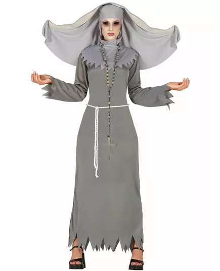 Šedý kostým posedlé jeptišky pro ženy Halloween, Velikost: Large (42-44)