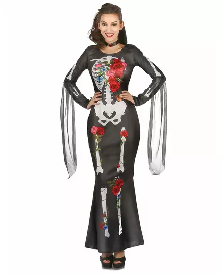 Kostým šatů kostlivce pro ženy Day of the Dead, Velikost: Medium