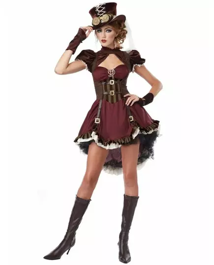 Bordó steampunk kostým pro ženy, Velikost: Medium (40/42)