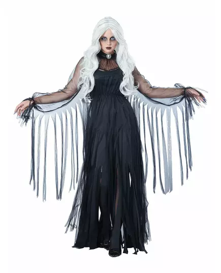 Elegantní kostým ducha pro ženy (černý) Halloween, Velikost: XL(44/46)