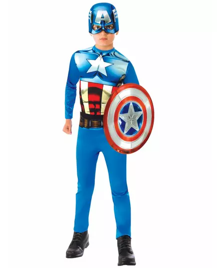 Klasická sada Captain America se štítem pro chlapce, Velikost: 7-8 let(122-128 cm)