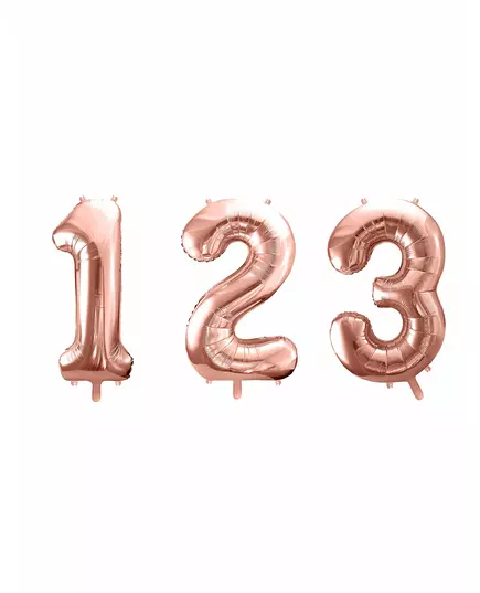 Fóliový číselný balónek rose gold 85 cm, Velikost: 3