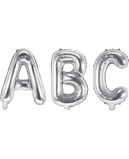Stříbrný fóliový písmenový balónek 32 cm, Velikost: O